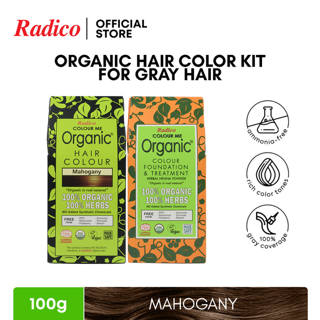 RADICO Organic Hair Color Kit for Gray Hair (100g) Radico