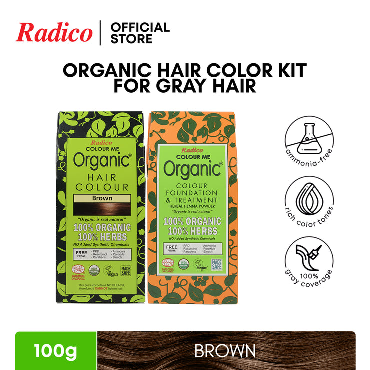 RADICO Organic Hair Color Kit for Gray Hair (100g)