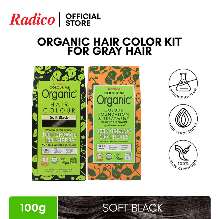 RADICO Organic Hair Color Kit for Gray Hair (100g)
